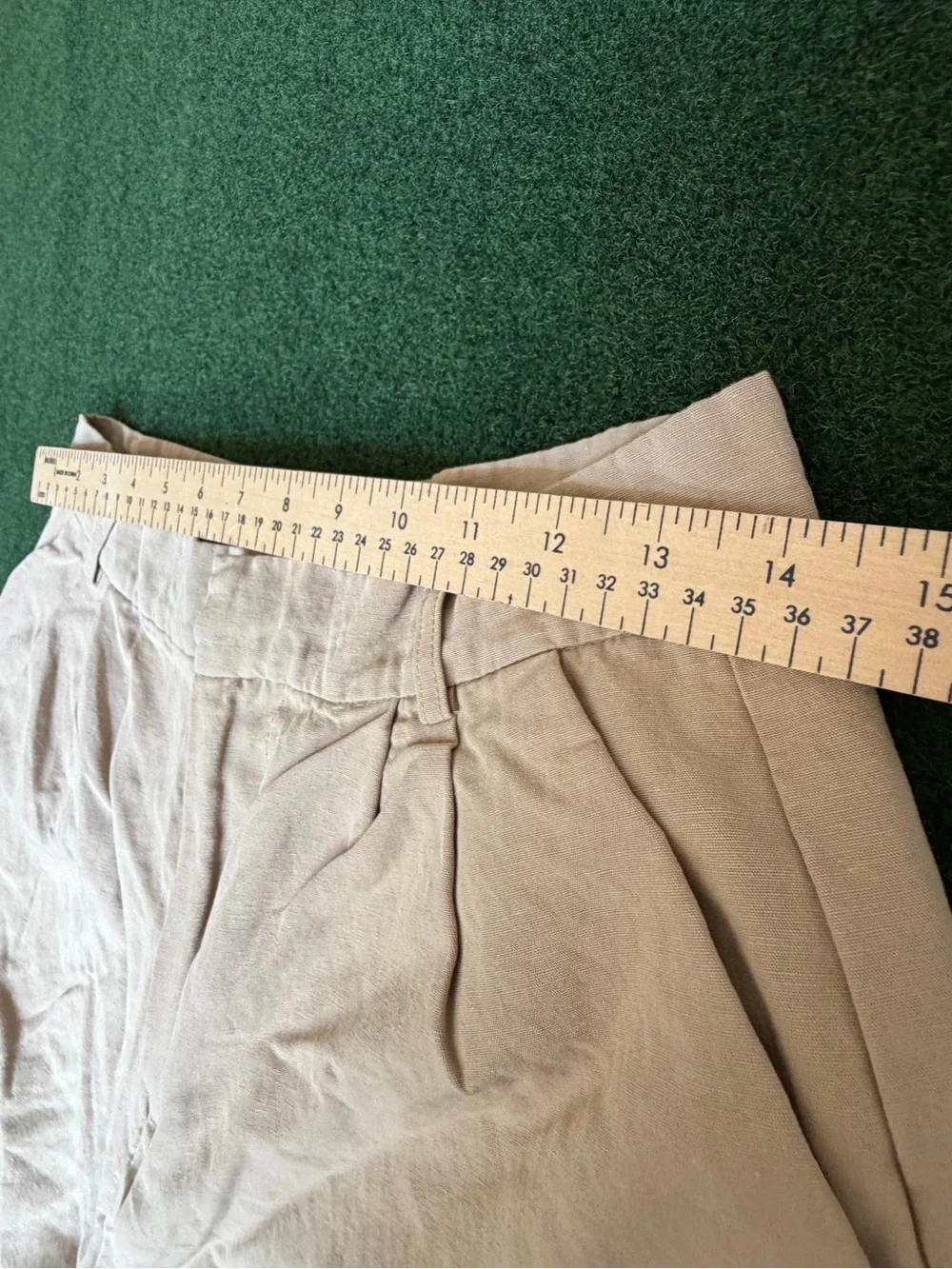 Zara Natural Beige High-Rise Linen Shorts